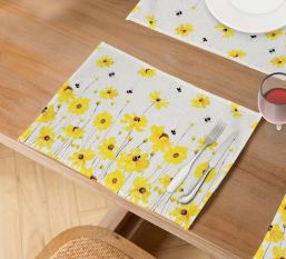 Flower & Bee Placemat 4pk 