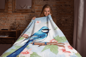 Blue Wren Fleece Blanket